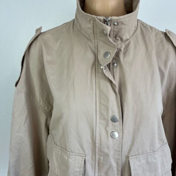Modesens Ichi Women’s 36 Us Small Oversized Bazoza Jacket Coat Doeskin Neutral - Picture 3 of 15